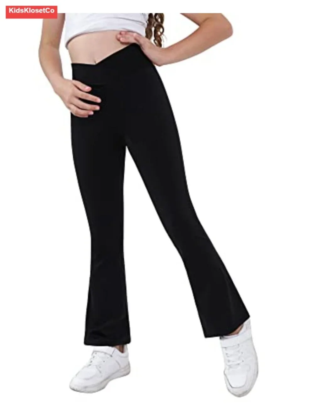 High Waist V Cross Waist Wide Leg Flare Yoga Pants Girls